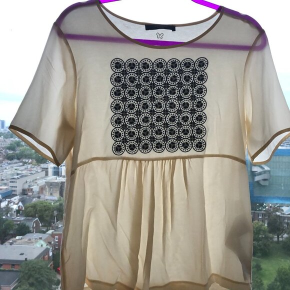 Max Mara Weekend silk and viscose cream tunic top - Picture 7 of 9